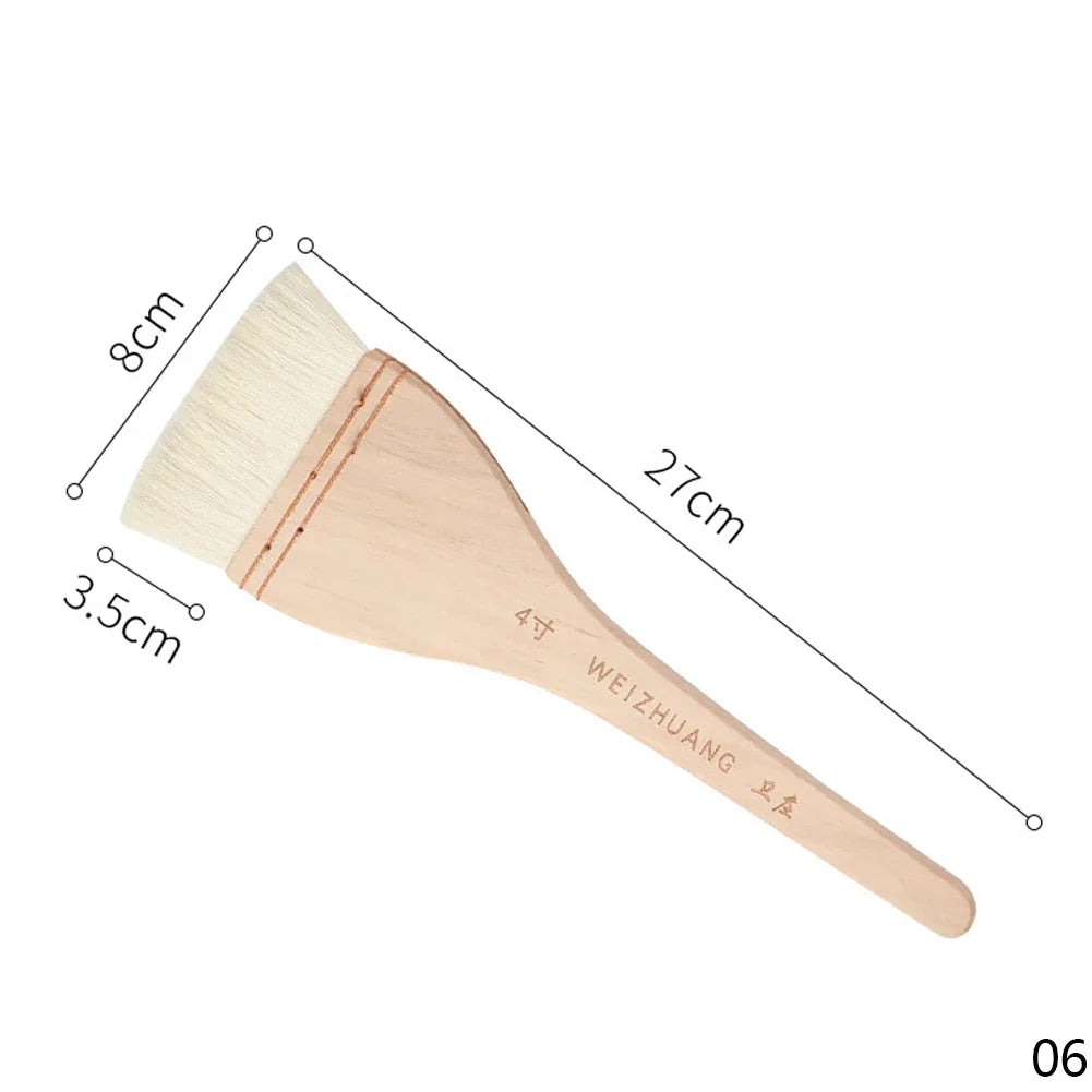 Wooden Handle Goat Hair Paint Brushes Smooth Sanding for Wall 10 Sizes Watercolor, Acrylic, Oil Painting Art Supplies