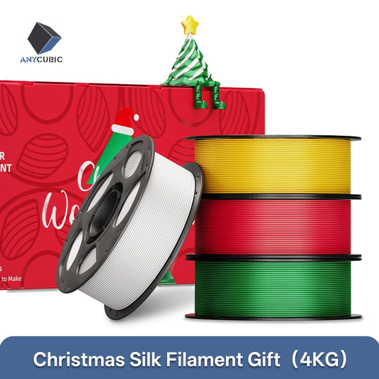 ANYCUBIC Christmas Silk Filament 4KG Bundle Silk 3D Printer Filament Printing Materail Xmas Gift Printing Model Decoration Toy