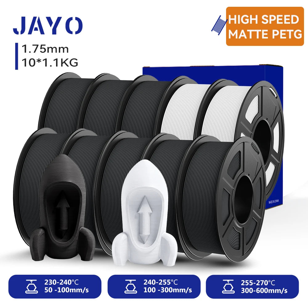 JAYO 3D PETG/ High Speed Matte PETG / PLA Classic Printer Filament 1.75mm 3D Printer Filament 11KG Neatly Wound PETG for 3D