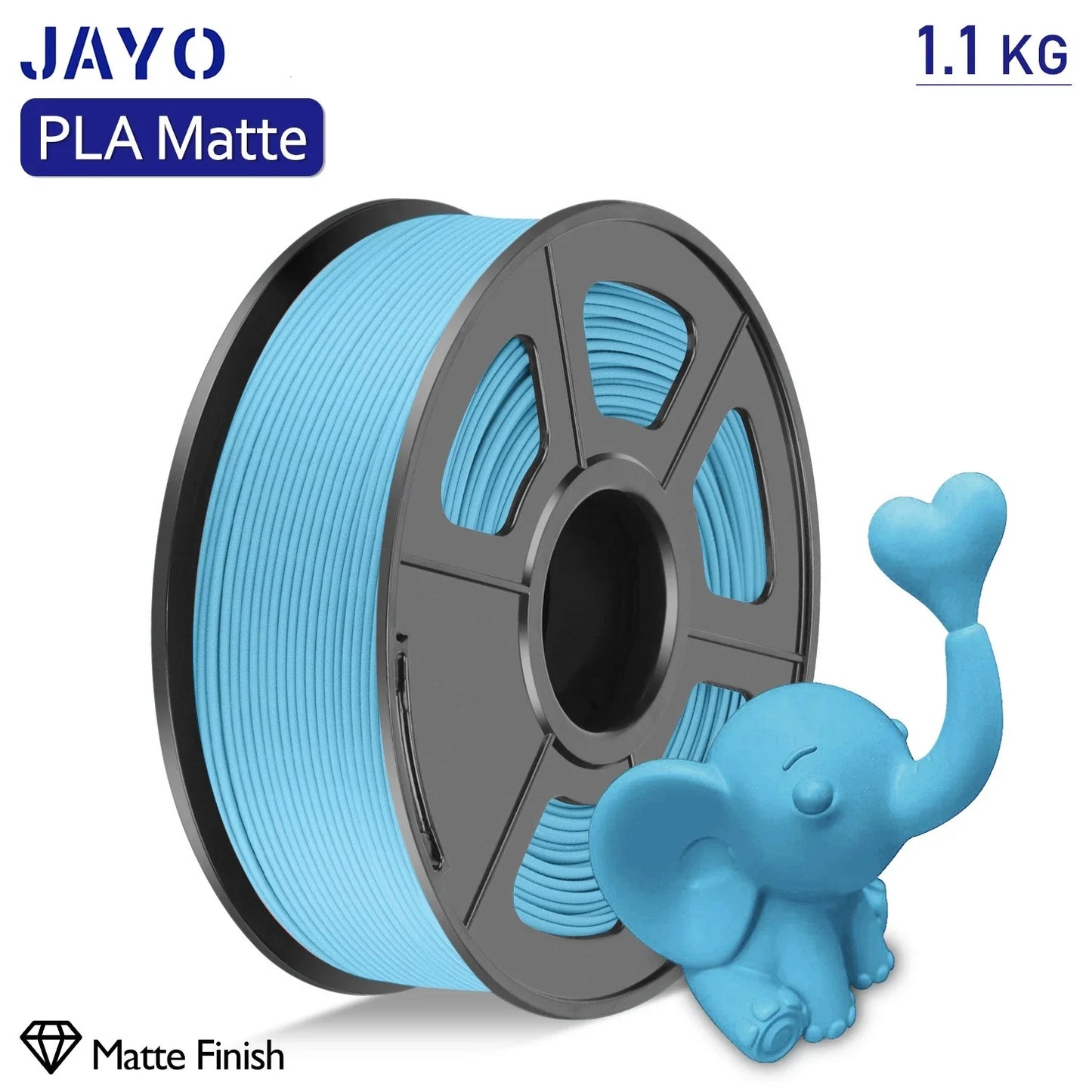 JAYO 1100G 3D PLA Matte Printer Filament 1.75mm Neatly Wound PLA Filament with Matte Finish Print with 99% FDM 3D Printer &Pen