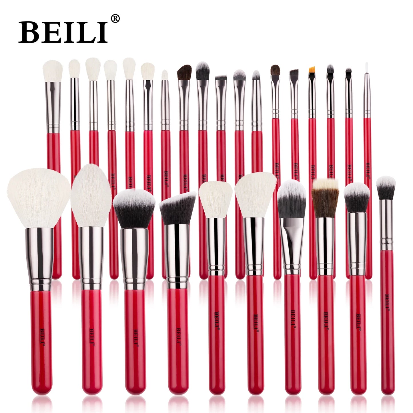 Professional BEILI Red Eye Makeup Brushes Tool Set