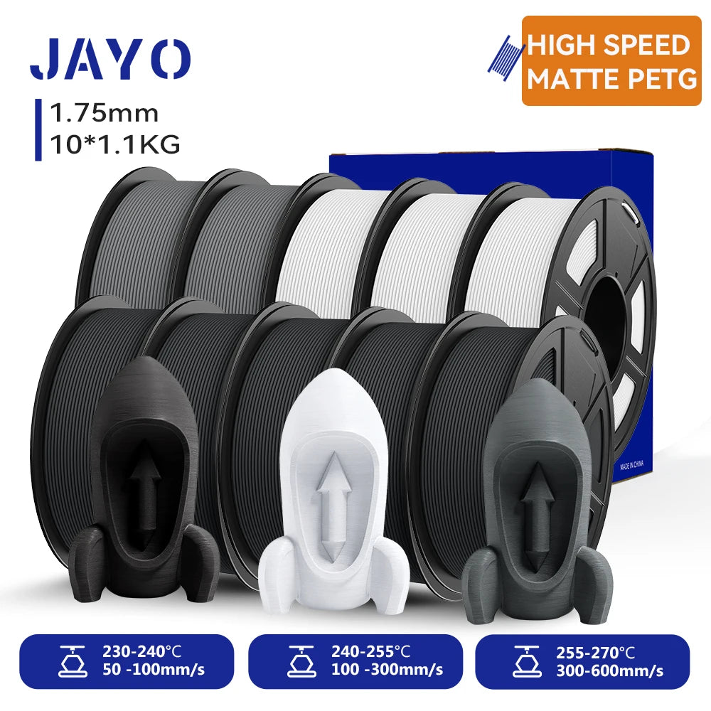 JAYO 3D PETG/ High Speed Matte PETG / PLA Classic Printer Filament 1.75mm 3D Printer Filament 11KG Neatly Wound PETG for 3D