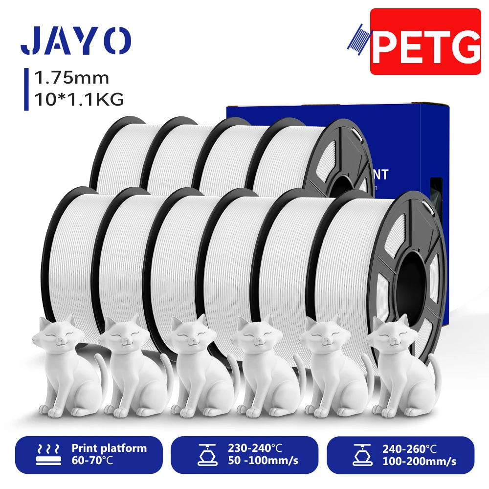 JAYO 3D PETG/ High Speed Matte PETG / PLA Classic Printer Filament 1.75mm 3D Printer Filament 11KG Neatly Wound PETG for 3D