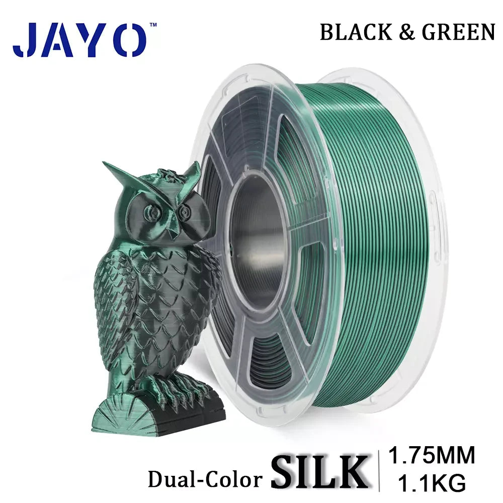JAYO 3D Silk Pla Plus/ Dual/Triple Colors SILK 3D Printer Filament 1.75mm SILK Rabinbow 1.1kg/roll 3D Printing Materials