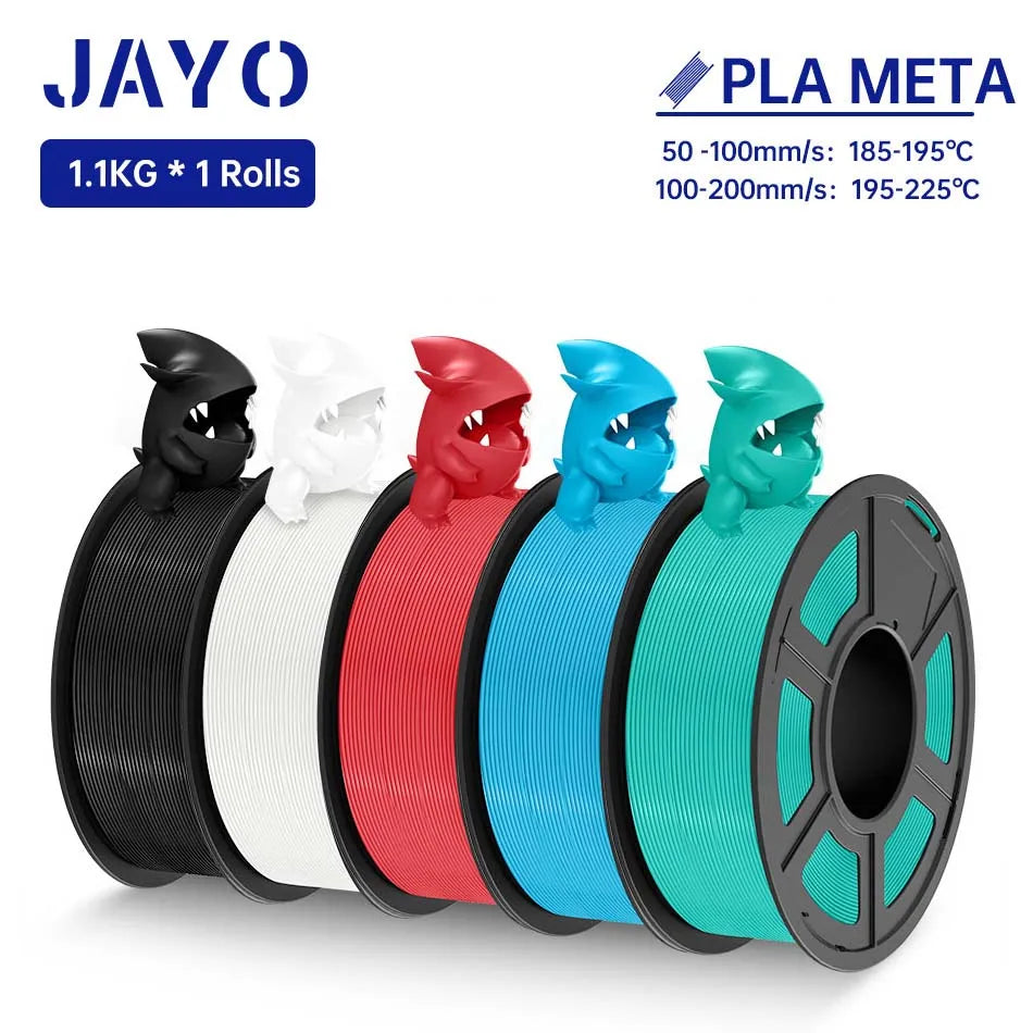 JAYO PLA Meta Filament 5 Rolls 1.75MM PLA 3D Printer Filament Neatly Wound Toughness 1.1KG 3D Printing Materials For FDM