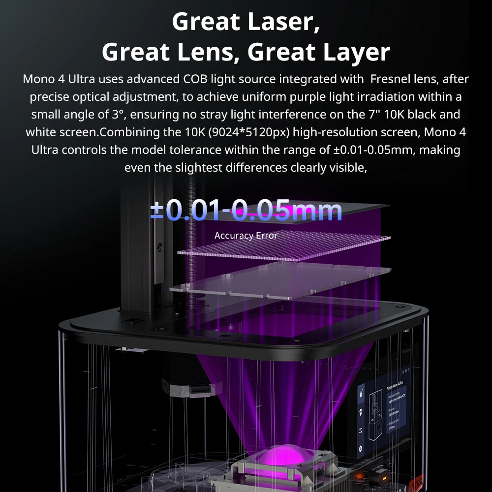 3D-Printer ANYCUBIC Photon Mono 4 Ultra AE Version LCD 3D Printer 7" 10K High Precision 3D Printing 2.2L Build Volume 236 mm * 231 mm * 430 mm