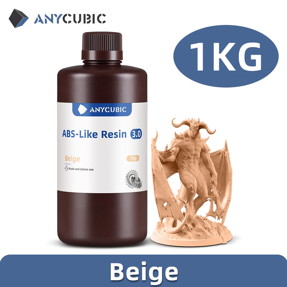 ANYCUBIC ABS-Like Resin 3.0 For LCD 3D Printer Highly Resilient Higher Accuracy with Lower Shrinkage Rate Minimal Odor Mono 4