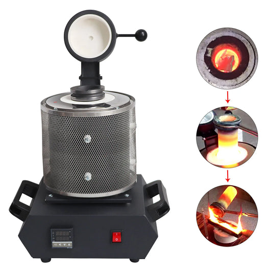 3Kg Portable Gold/Silver Melting Furnace - High-Temp Crucible Kit for Aluminum & Precious Metals
