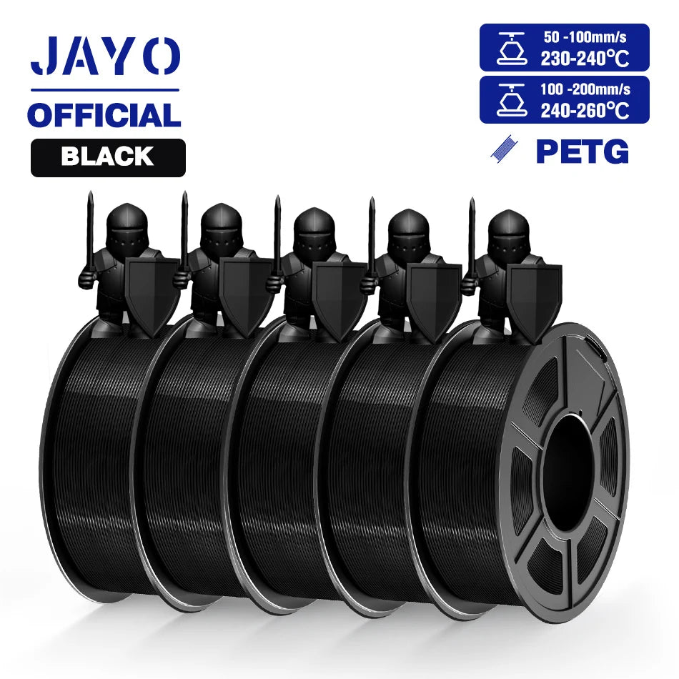JAYO PETG Filamanet 1.75MM 5Rolls/set 3D Printer Filament PETG Neatly Wound 3D Printing Material For FDM 3D Printer