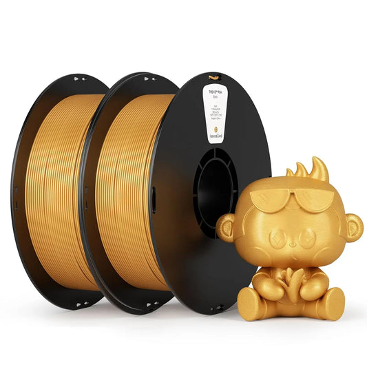 PLA Filament 1.75mm,Gold PLA 3D Printer Filament Bundle 1kg Spool (2.2lbs),Pack of 2,3D Printing Filament Dimensional