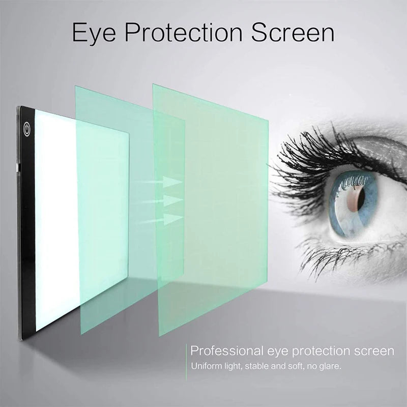 A3/A4/A5 Three Level Dimmable Led Light Pad Drawing Board Pad Tracing Light Box Eye Protection Easier for Diamond Painting