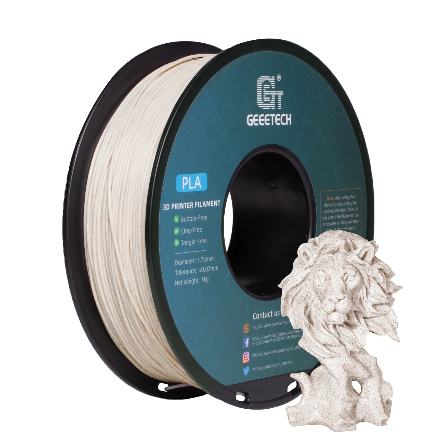 Geeetech Like Marble PLA 3D Printer Filament Plastic 1kg 1.75mm,Tangle-Free, 3d printing wire materialsvacuum packaging