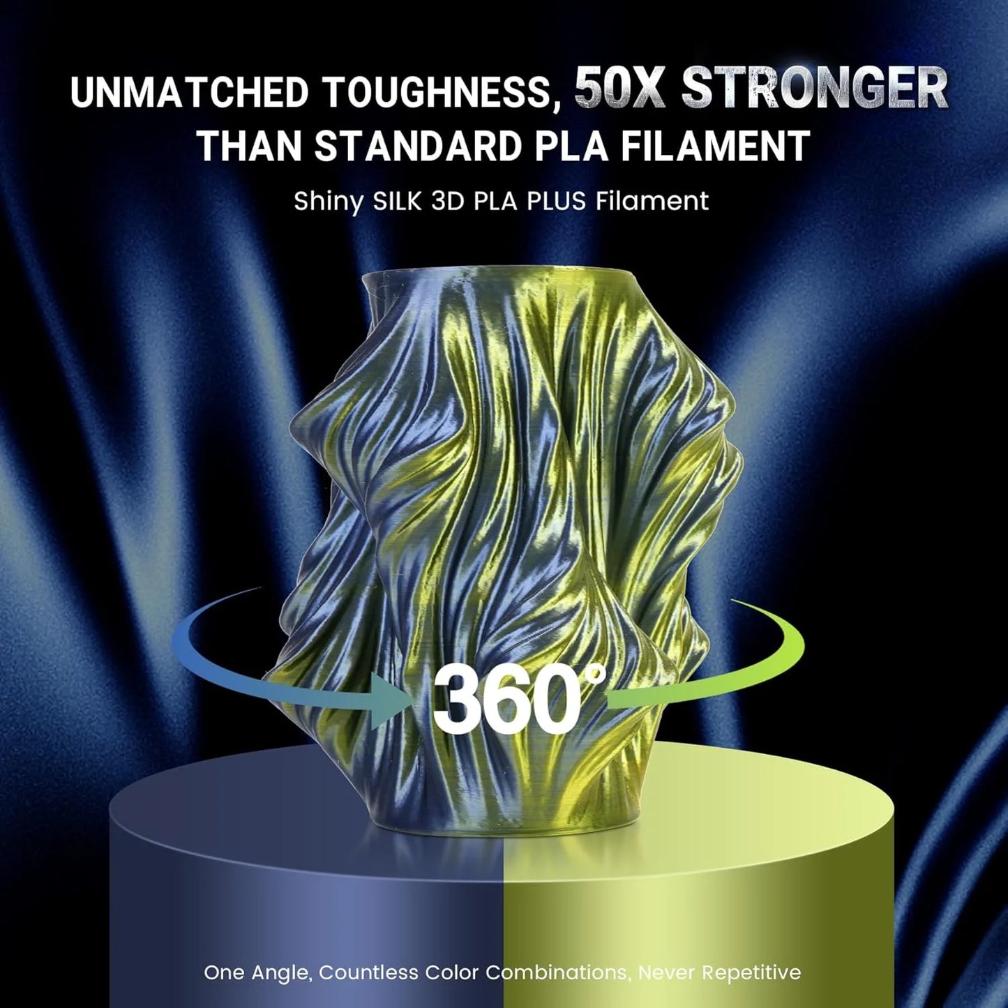 JAYO 3D Silk Pla Plus/ Dual/Triple Colors SILK 3D Printer Filament 1.75mm SILK Rabinbow 1.1kg/roll 3D Printing Materials