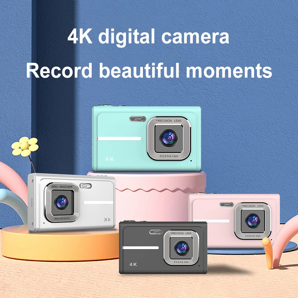 4K Digital Camera 2.4inch Screen Kids Campus Mini Camera 48MP 1080P HD 16x Digital Zoom Mini Retro Travel Camara for Photography