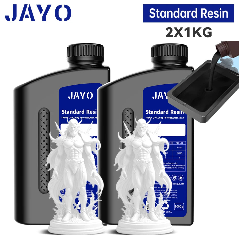 JAYO Standard /ABS-Like/ Water Wash 3D Printer UV Resin 405nm 2 Bottles For LCD 3D Printer Material For Printing Easy to Print