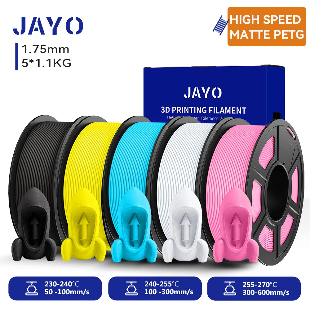 JAYO 5.5KG 3D PETG / High Speed Matte PETG / PLA Classic Printer Filament 1.75mm 3D Printer Filament Neatly Wound PETG for 3D