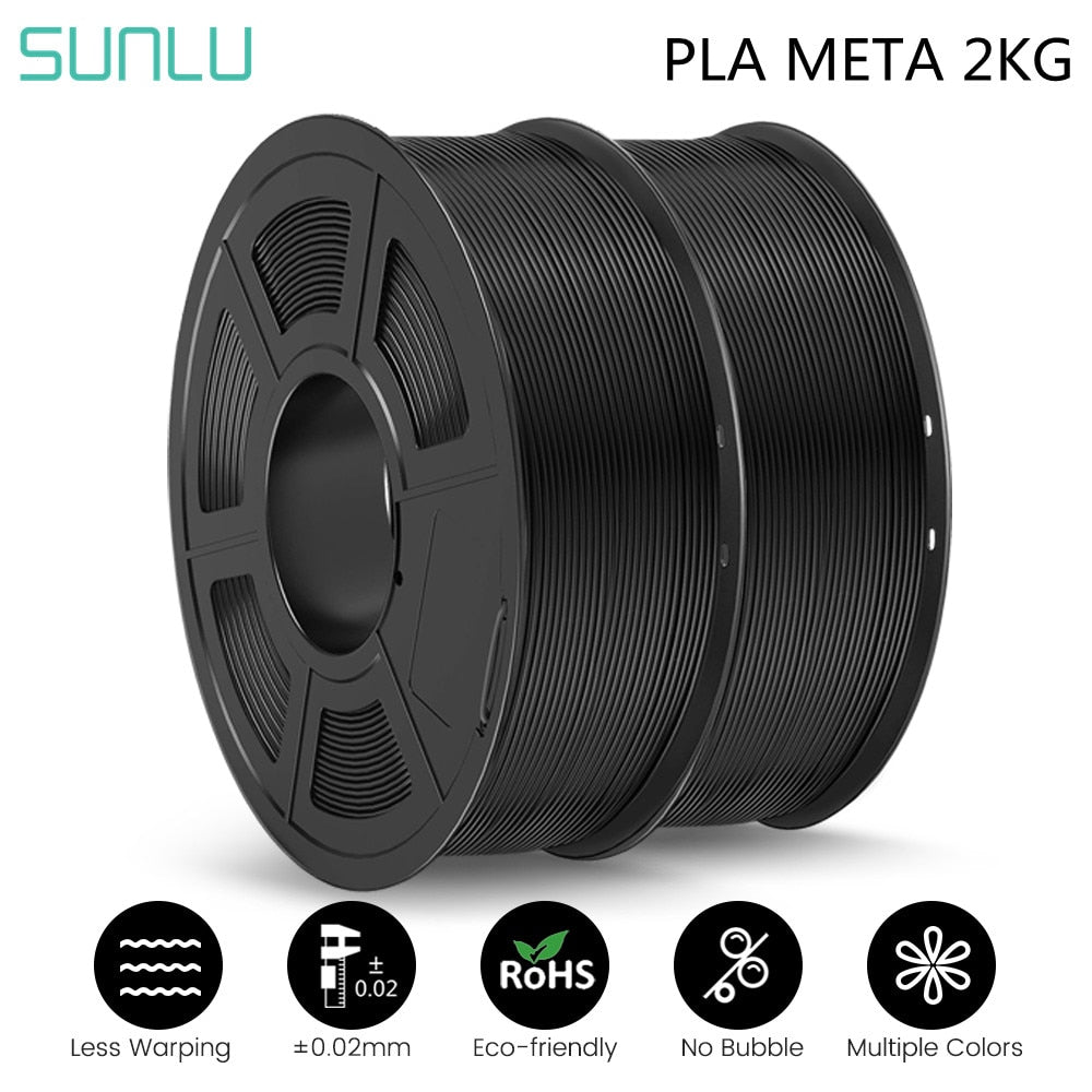 SUNLU  PLA Meta 3D Filament 3D Printer Filaments 2kg 1.75MM Better Mobility Better Toughness Warm Color