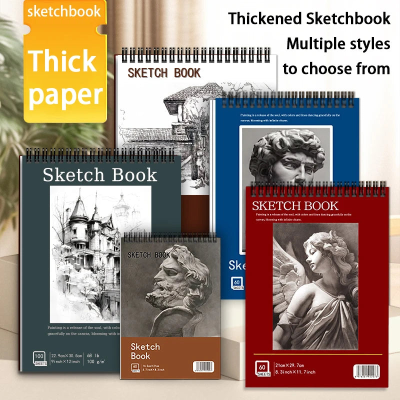 Sketchbook A4, A5, A6, thickened quick sketch book for art students, blank picture book, hand-painted pencil paper drawing