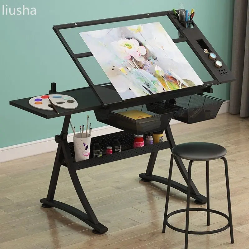 Fine art drawing table can be lifted calligraphy painting painting drawing plan art draftsman's desk and workbench table desk