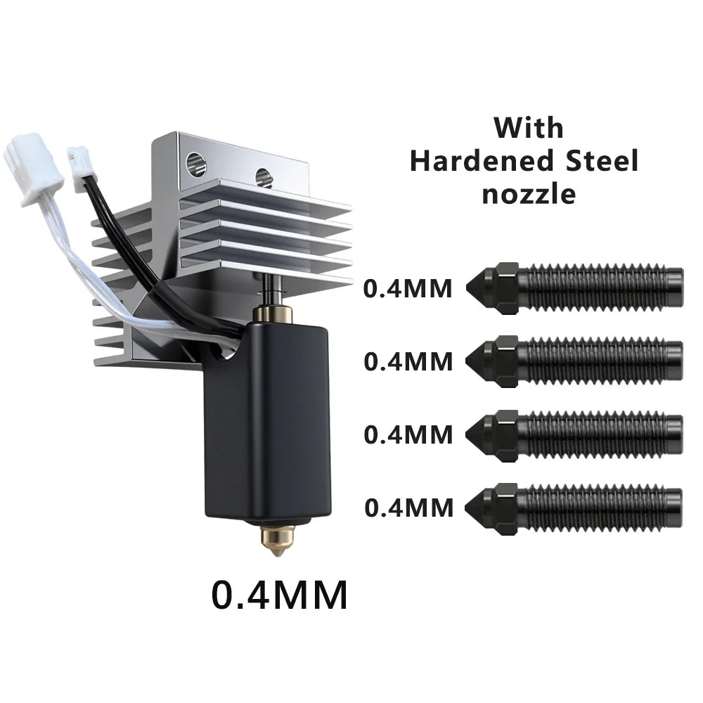 Upgrade Ceramic Hotend 0.2/0.4/0.6/0.8mm Assembled Extruder Hotend Kit for Elegoo Centauri Carbon Hot end / Centauri Nozzle