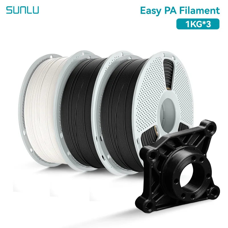 SUNLU 3KG Easy-PA/PA6-CF/ PA12-CF Filament 1.75mm 1KG Spool Carbon Fiber-Textured Nylon Filament for Industrial Parts&3D Printer
