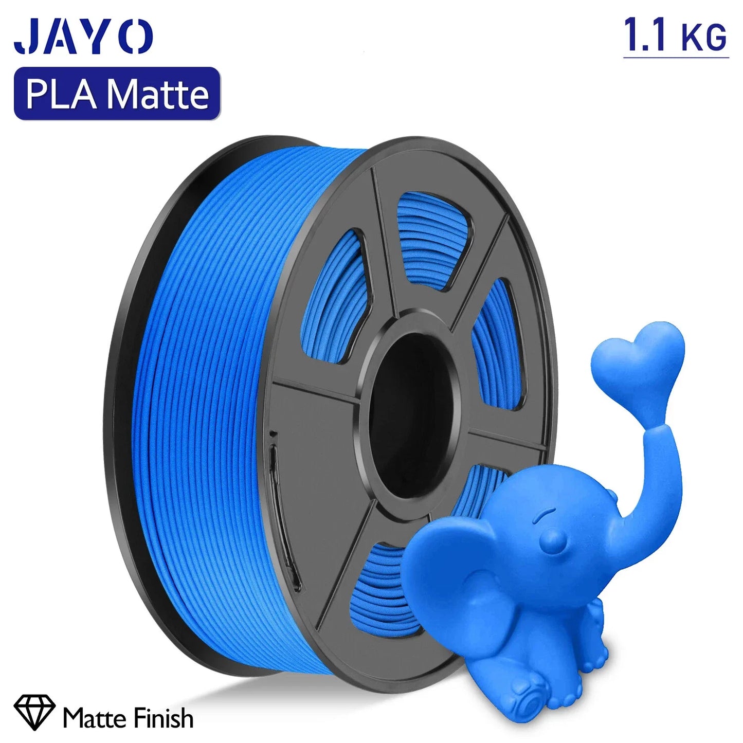 JAYO 1100G 3D PLA Matte Printer Filament 1.75mm Neatly Wound PLA Filament with Matte Finish Print with 99% FDM 3D Printer &Pen