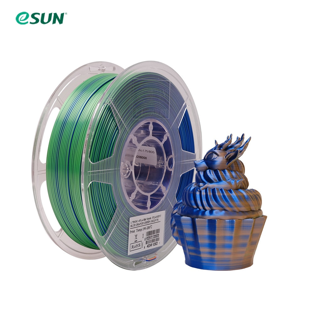 eSun Silk PLA Filament For 3D Printer Magic Silk PLA 1.75mm 1KG Spool Two / Three Colors Printing Mystic PLA 3D Printer Filament