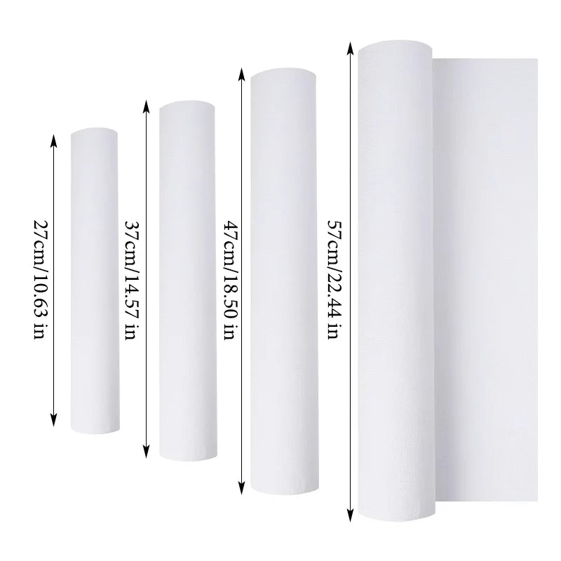 5M/Roll Cotton Canvas Roll, White Black Blank Specialized Suitable for Oil Painting, Acrylic Pigments,27,37,47,,57,67,77,87cm Wide