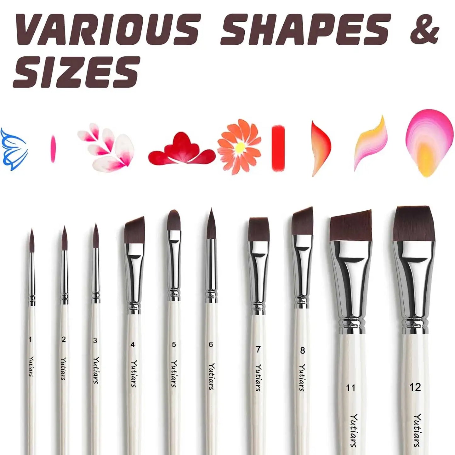 18Pcs Paint Brushes Set Include10Pcs Face Paint Brushes and 8Pcs Sponges Set Professional Paint Brushes for Acrylic Painting