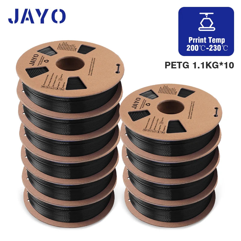JAYO 3D Printer part PETG/PLA Meta/PLA/SILK/PLA PLUS/TPU Filament 1.75mm for 10Rolls FDM 100% No Bubbel craft part DIY Materials