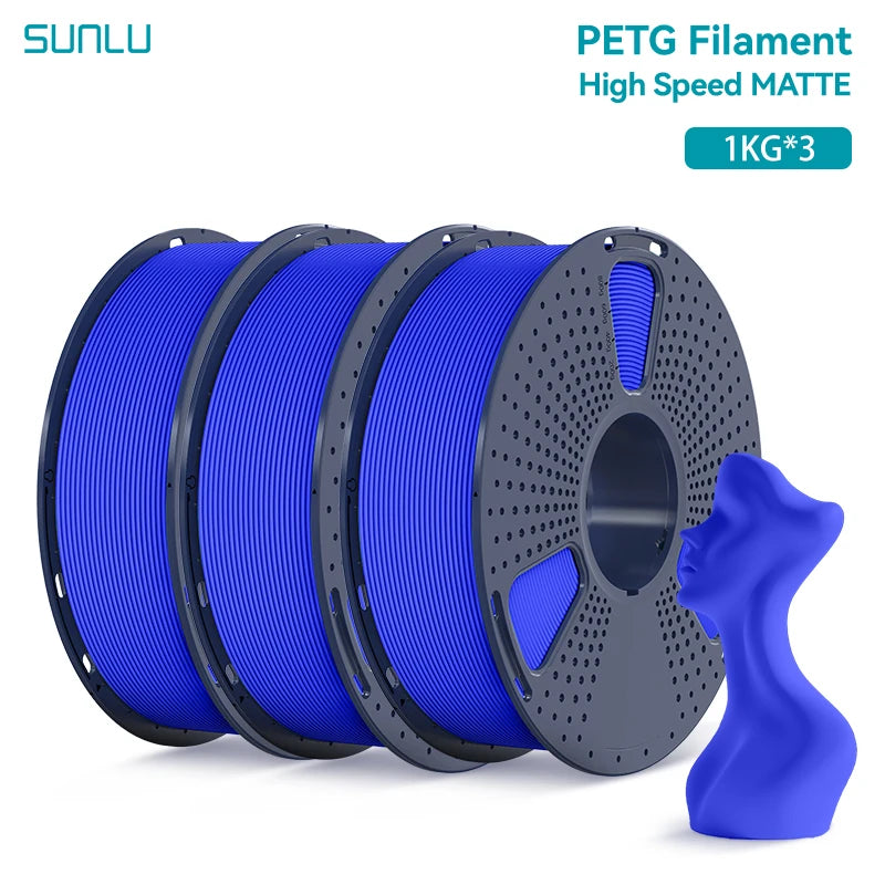 SUNLU 3KG High Speed PLA/Matte PLA/Matte PETG Filament 1.75mm 1kg Spool Neatly Wound Filament Fit Most FDM 3D Printers
