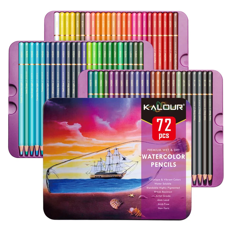 KALOUR Colour Pencil Set 50/72/120 Colors Acid-Free Non-toxic Break-Resistant Pen Tips Drawing Tools Art Supplies for Artist