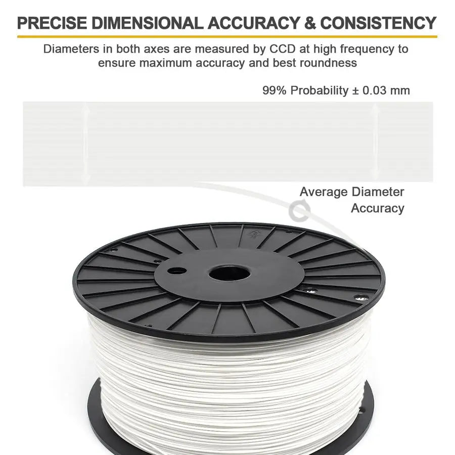 White PLA Filament for 3D Printer amp 3D Pen 1.75mm 0.03mm 6.6lb 3kg