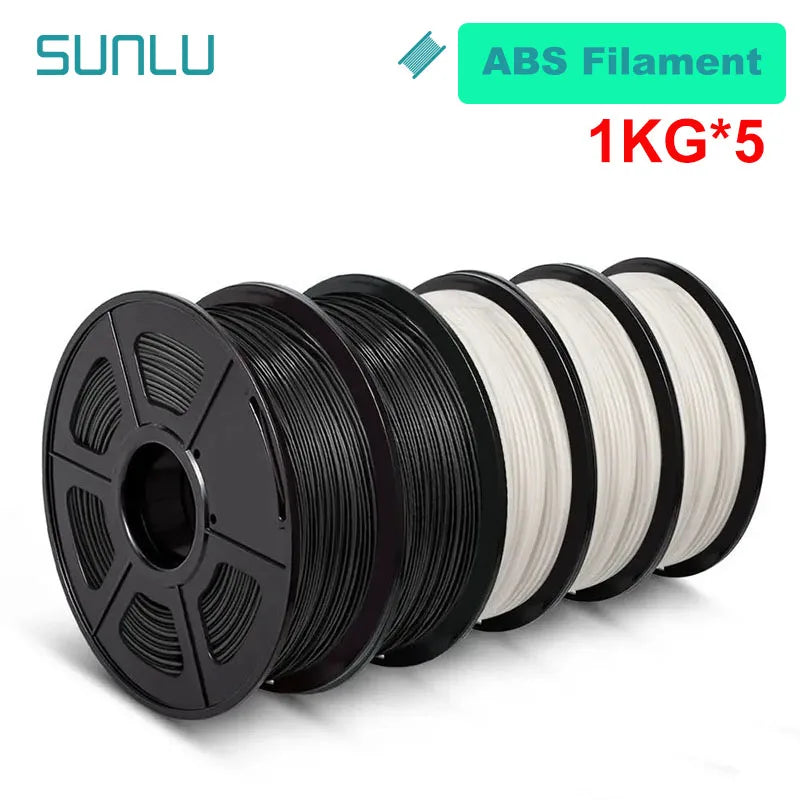 SUNLU 5KG 3D Filament PLA/PLA PLUS/PETG/ABS Filamnet 1.75mm 5Roll 1KG Neatly Wound 3D Printer Filament for 3D Printer