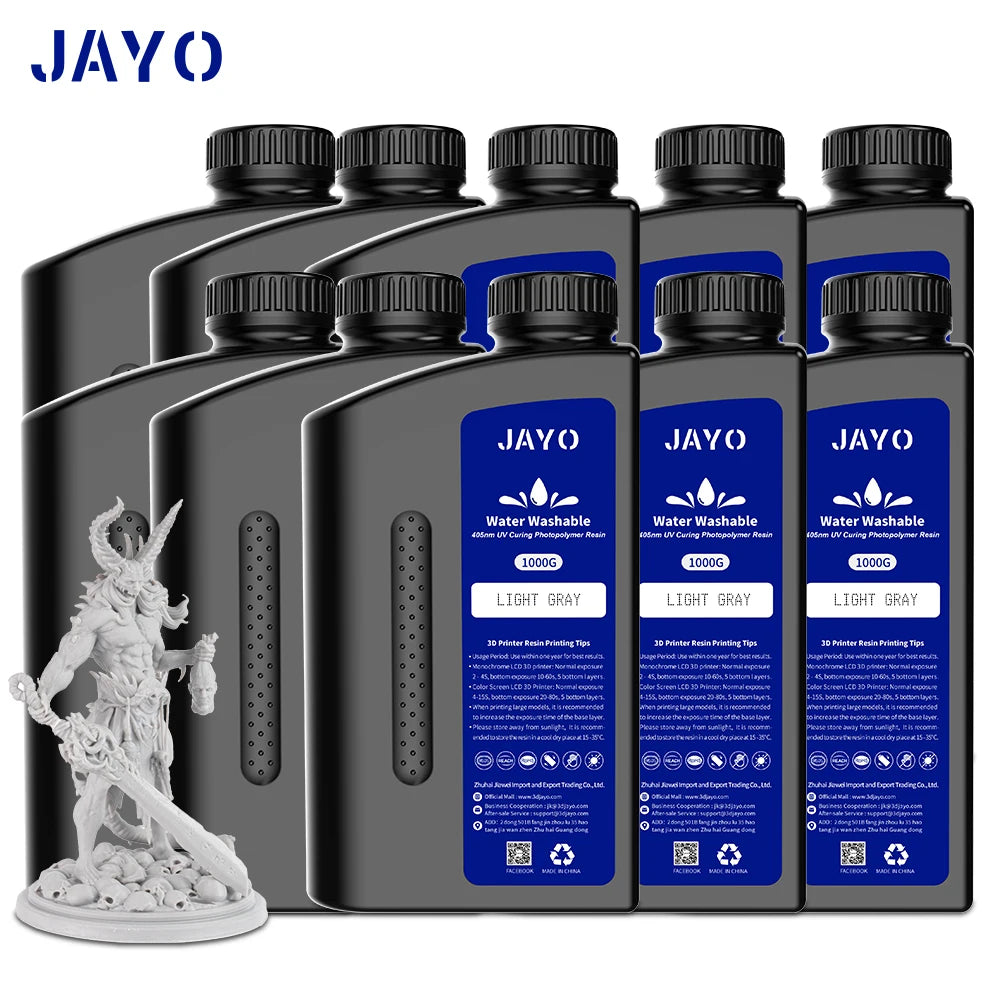 JAYO 3D Resin Water Washab/ABS-Like/Plant Based/Standard 10KG UV Photopolymer Resin Liquid 405nm For LCD 3D Printer Materials