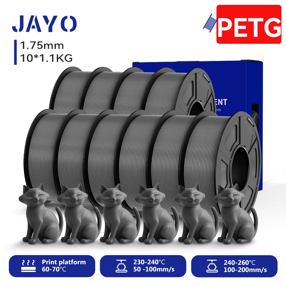 JAYO 3D PETG/ High Speed Matte PETG / PLA Classic Printer Filament 1.75mm 3D Printer Filament 11KG Neatly Wound PETG for 3D