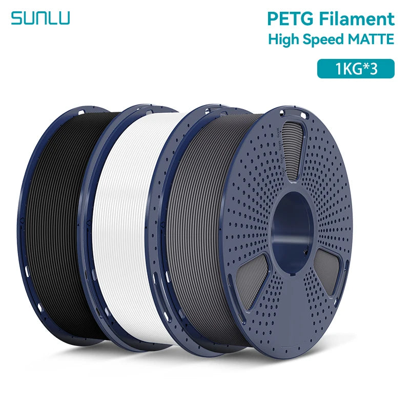 SUNLU 3KG High Speed PLA/Matte PLA/Matte PETG Filament 1.75mm 1kg Spool Neatly Wound Filament Fit Most FDM 3D Printers