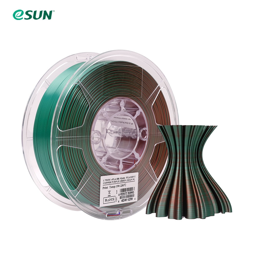 eSun Silk PLA Filament For 3D Printer Magic Silk PLA 1.75mm 1KG Spool Two / Three Colors Printing Mystic PLA 3D Printer Filament