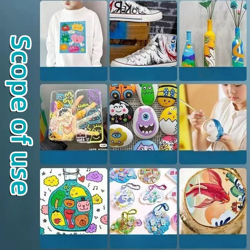 3mL, Acrylic Pigment for Student Art, Graffiti Painting, DIY Pigment, Hand Painted Walls, 12 Colors