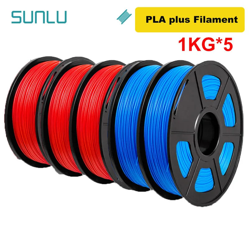 SUNLU 5KG 3D Filament PLA/PLA PLUS/PETG/ABS Filamnet 1.75mm 5Roll 1KG Neatly Wound 3D Printer Filament for 3D Printer