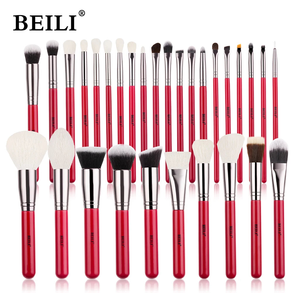 Professional BEILI Red Eye Makeup Brushes Tool Set