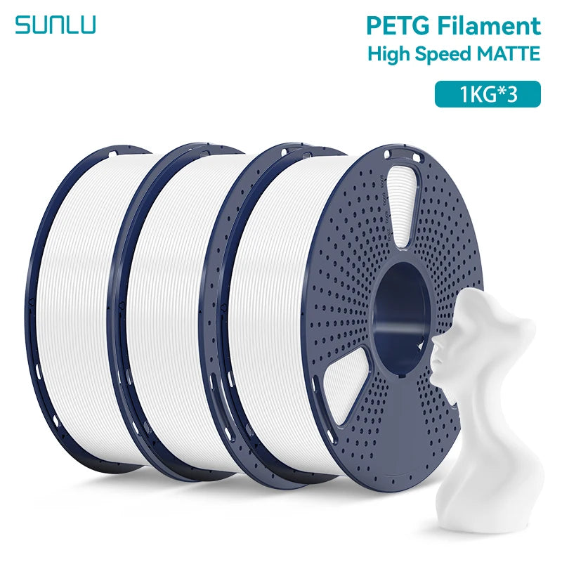 SUNLU 3KG High Speed PLA/Matte PLA/Matte PETG Filament 1.75mm 1kg Spool Neatly Wound Filament Fit Most FDM 3D Printers