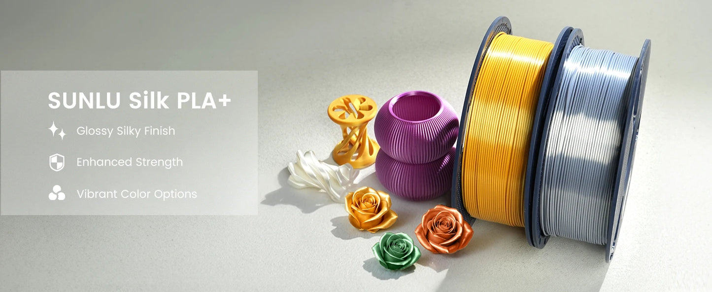 SUNLU SILK PLA+  Filament 3D Printer Filament 10kg 1.75mm Spool wire Vacuum Package