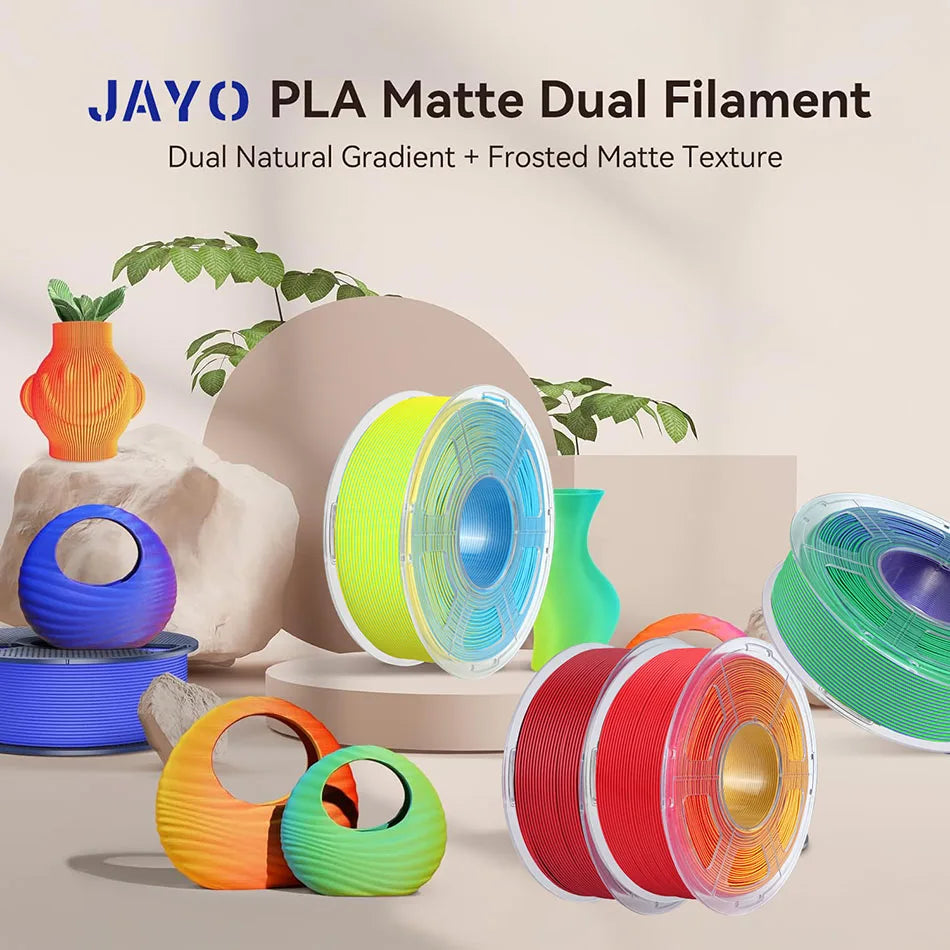 JAYO PLA Matte Dual Color 3D Filament 1.75mm PLA Matte 3D Printer Filament Rolls/Set PLA Filament Smooth Matte