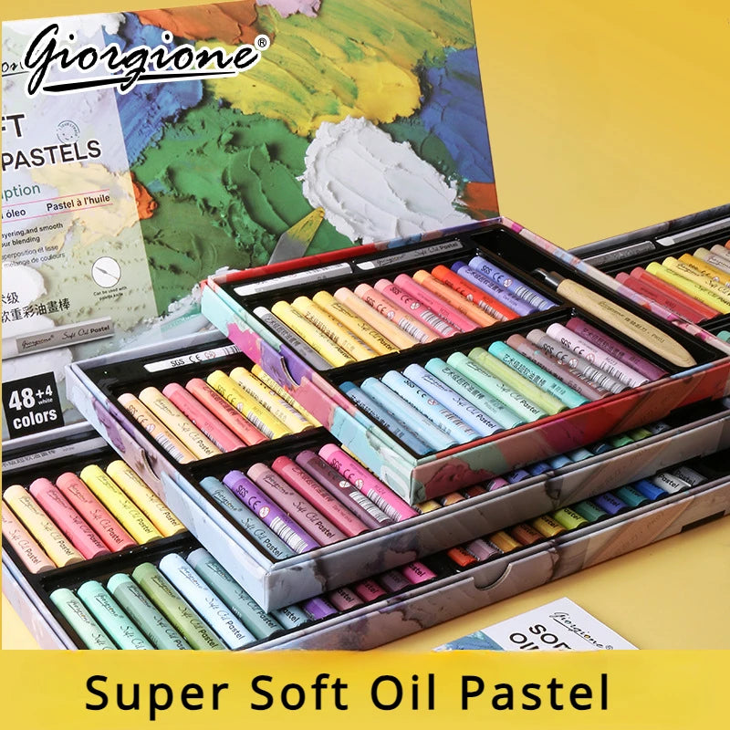 24/48 Super Soft Oil Pastels for Art Painting, Drawing, Blending, Oil Crayons Art Supplies for Artists, Beginners, Students