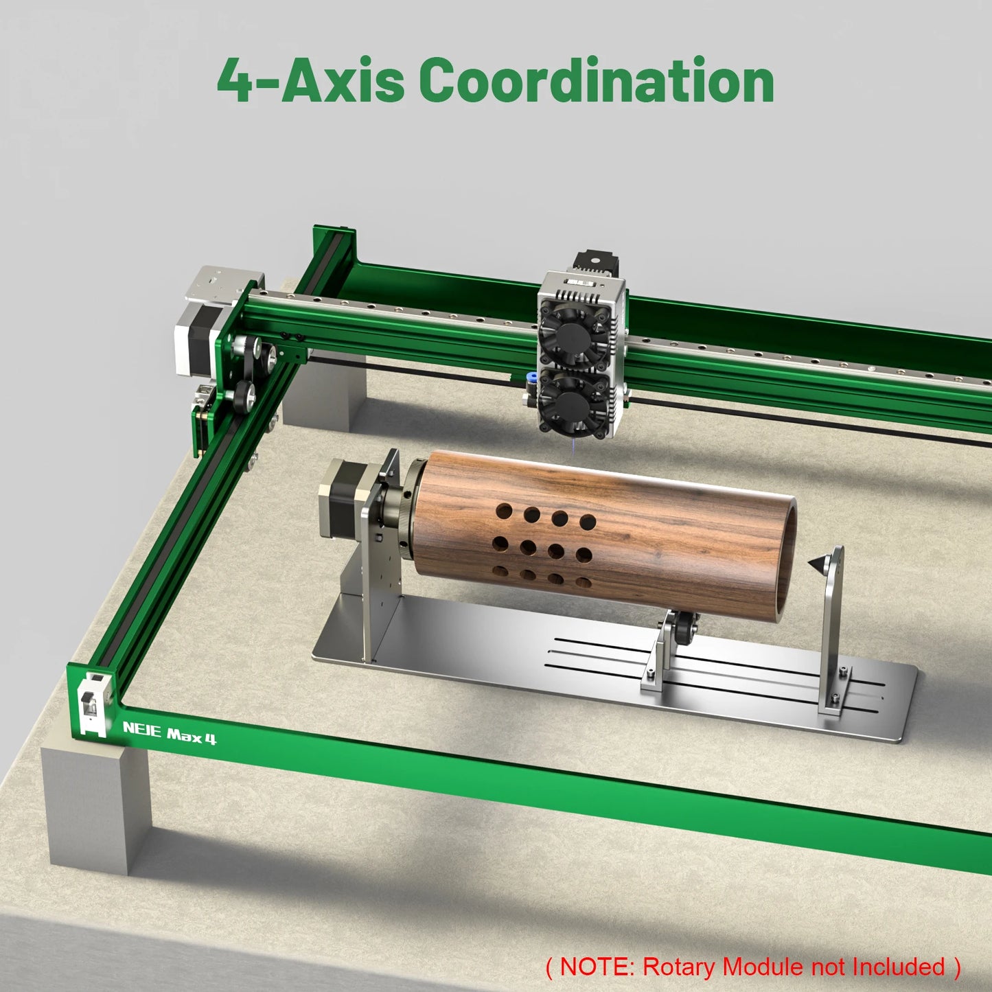 NEJE 4 MAX E80 120W DIY Industrial 4-Axis CNC Laser Engraver Plotter Wood Cutter 3D Printer Router Metal Engraving Tool