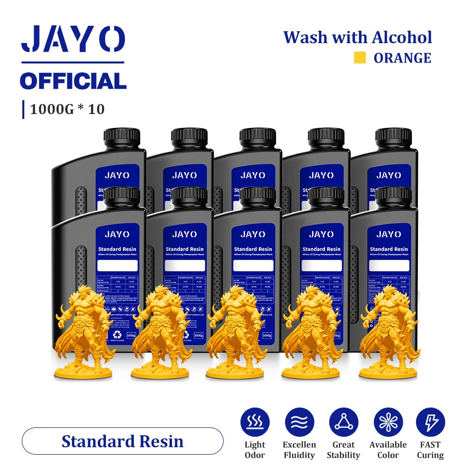 JAYO 10 Bottles 3D Resin Standard Fast Curing Standard/ 14K Standard/ Standard Plus 3D Resin for LCD DLP SLA Resin 3D Printer
