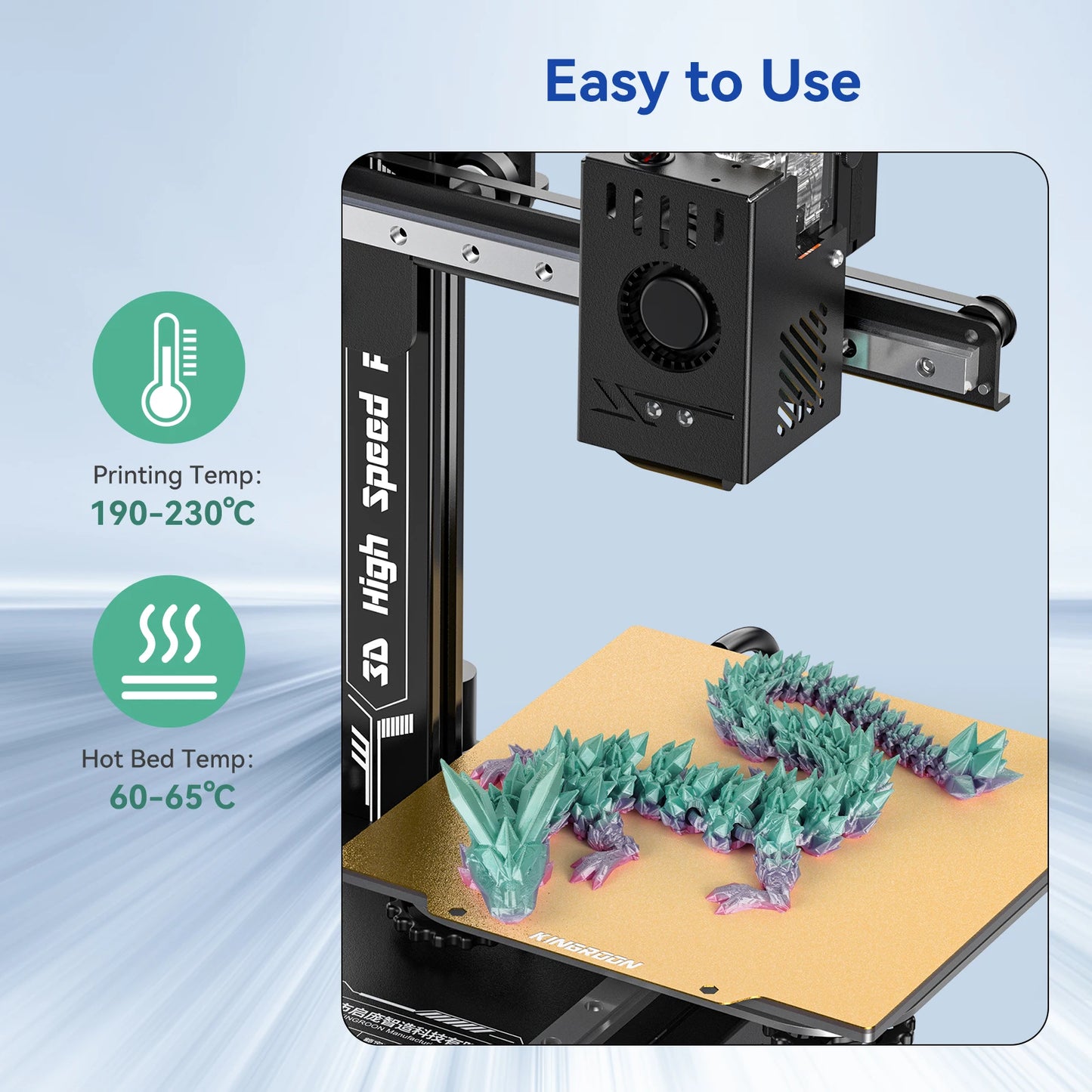 KINGROON Newest Colour 3D Printer Filament PLA Silk Rainbow Multicolor Gradient Printing Consumables 1.75mm 1kg Plastic Spool