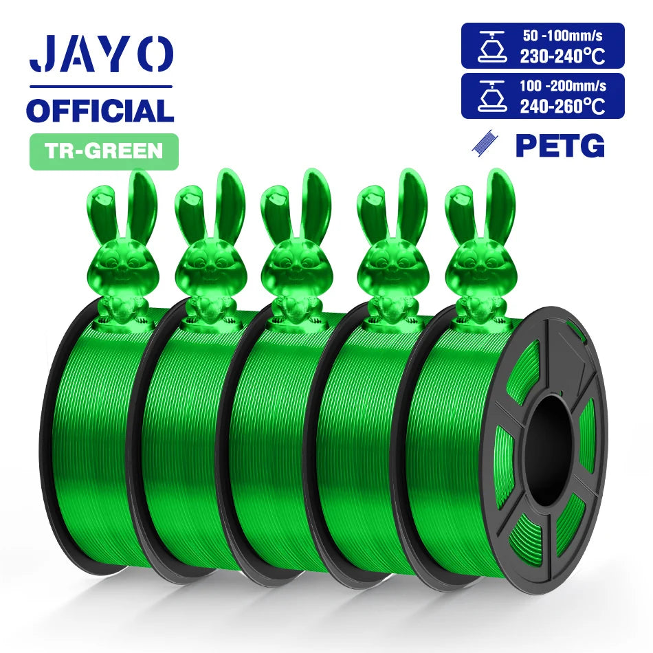JAYO PETG Filamanet 1.75MM 5Rolls/set 3D Printer Filament PETG Neatly Wound 3D Printing Material For FDM 3D Printer