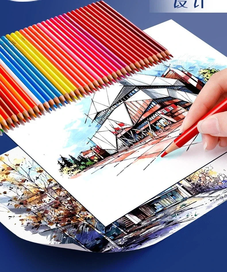 Drawing Colored Pencils Professional Set of 48/72/120/150/200, Water soluble/Oilbase Art Supplies for Coloring Blending Layering